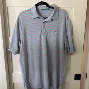 Southern Tide Men's Blue Striped Polo Shirt